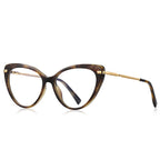Lace Brow Cat Eye Blue Light Blocking Glasses in Amber Tortoiseshell
