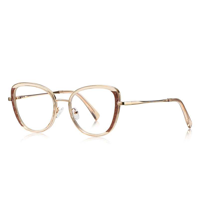 Windsor Rim Butterfly Blue Light Blocking Glasses in Gold & Champagne Peach