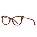 Twisted Rope Cat Eye Blue Light Blocking Glasses in Amber Leopard Tortoiseshell