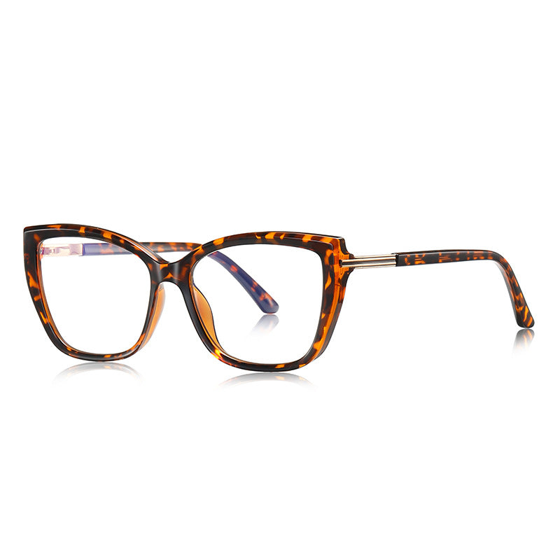 Dual-Wire Butterfly Blue Light Blocking Glasses in Amber Leopard Tortoiseshell