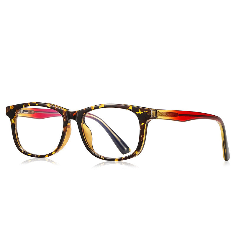 Gradient Square Blue Light Blocking Glasses in Tortoiseshell & Sunset Red