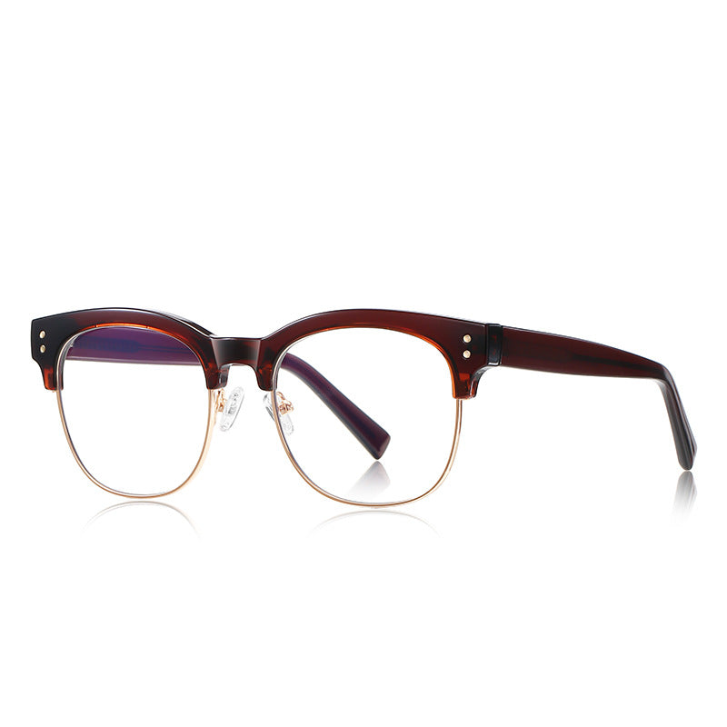Retro Clubmaster Blue Light Blocking Glasses in Tiger Tortoiseshell & Gold