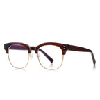 Retro Clubmaster Blue Light Blocking Glasses in Tiger Tortoiseshell & Gold