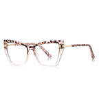 Winged T-Bar Cat Eye Blue Light Blocking Glasses in Pink Tortoiseshell & Gold