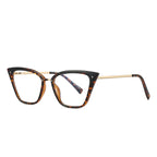 Gold Brow Bar Cat Eye Blue Light Blocking Glasses in Amber Leopard Tortoiseshell