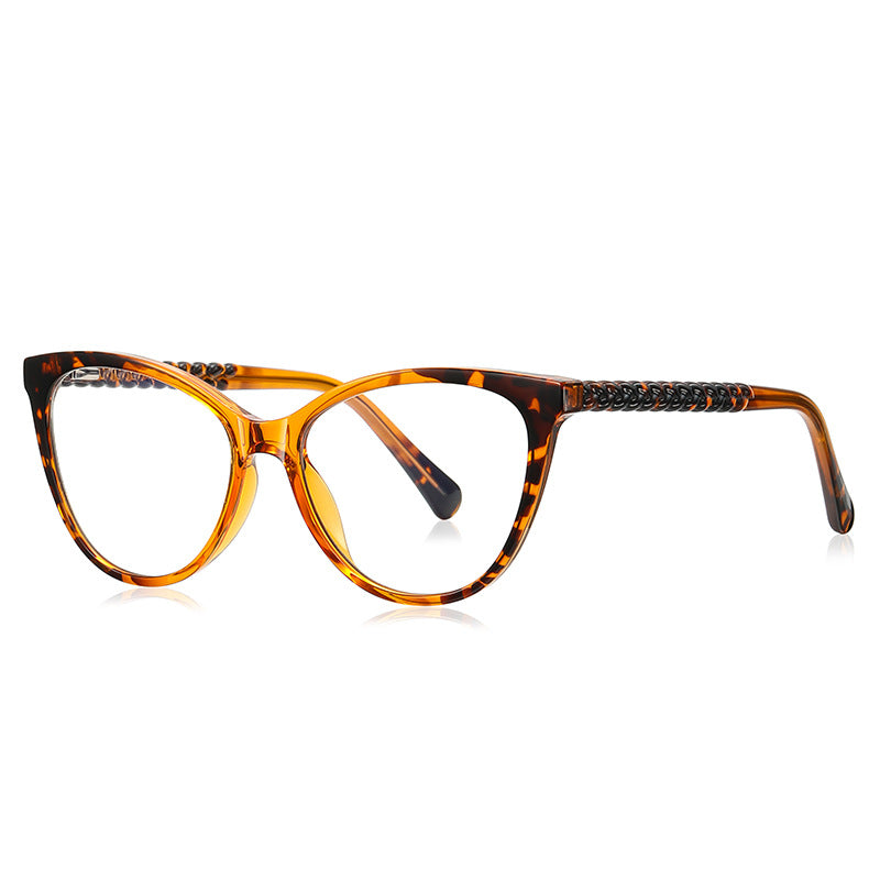 Cable Link Cat Eye Blue Light Blocking Glasses in Honey Amber Tortoiseshell
