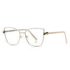 Bowtie Hinge Cat Eye Blue Light Blocking Glasses in Champagne Gold