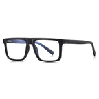 LENSVA Ribbed Band Flat Top Blue Light Glasses in Matte Black