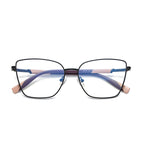 Spliced Temple Butterfly Blue Light Blocking Glasses in Black & Purple/Nude