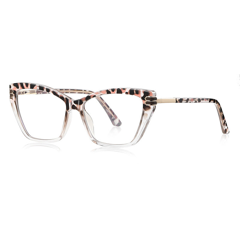 Chevron Hinge Cat Eye Blue Light Blocking Glasses in Pink Tortoiseshell