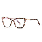 Classic Cat-Eye Acetate Gold Metal Hinge Blue Light Blocking Glasses in Pink Tortoise
