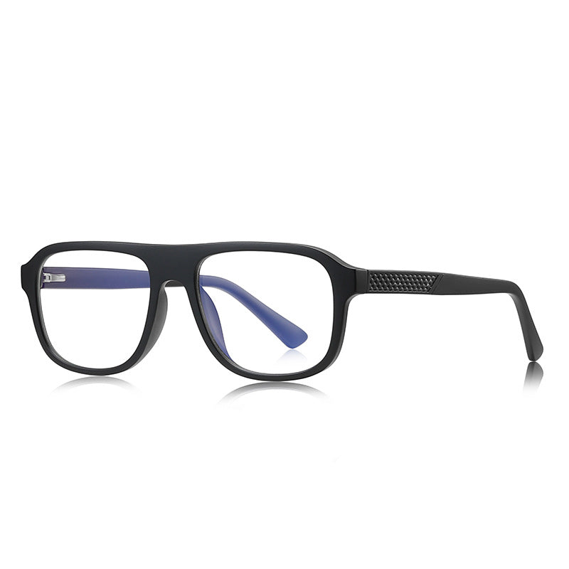 Textured Temple Navigator Blue Light Blocking Glasses in Matte Black