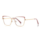 Enamel Brow Butterfly Blue Light Blocking Glasses in Gold & Blush Pink Enamel