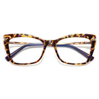 Dual Bar Cat Eye Blue Light Blocking Glasses in Amber Purple Tortoiseshell