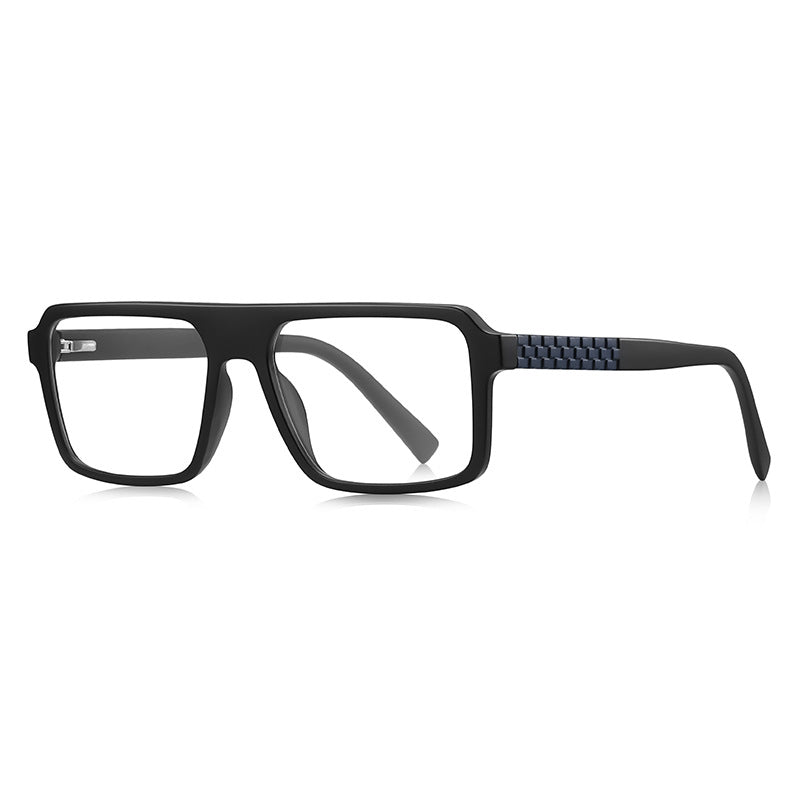 Grid-Texture Navigator Blue Light Blocking Glasses in Matte Black