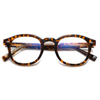 Diamond Rivet Round Blue Light Blocking Glasses in Classic Tortoiseshell