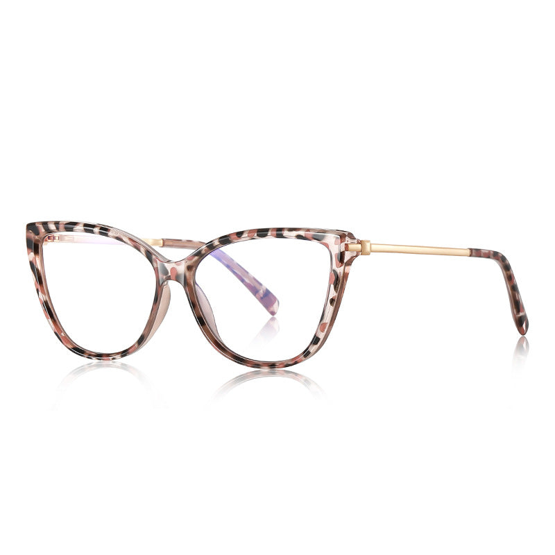 Gold Temple Butterfly Cat Eye Blue Light Blocking Glasses in Pink Tortoiseshell & Gold