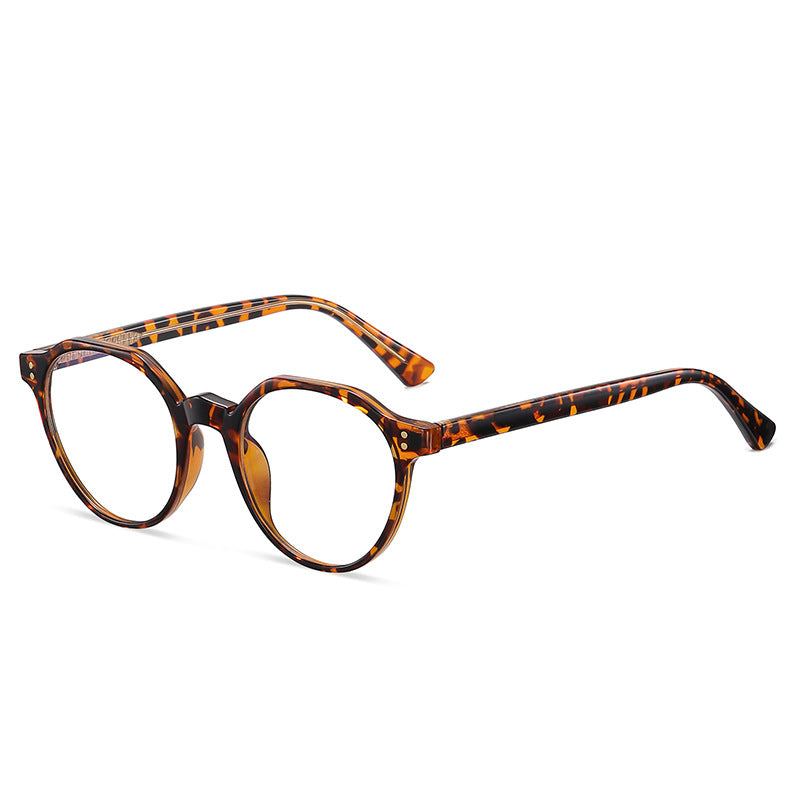 Sculpted Round Blue Light Blocking Glasses in Classic Tortoiseshell