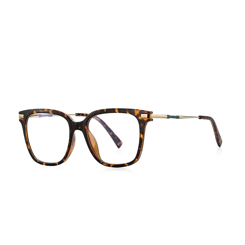 Twisted Temple Square Blue Light Blocking Glasses in Classic Tortoiseshell