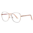 Ladder Temple Square Spring Hinge Blue Light Blocking Glasses in Cobalt Blue with Silver Bridge
