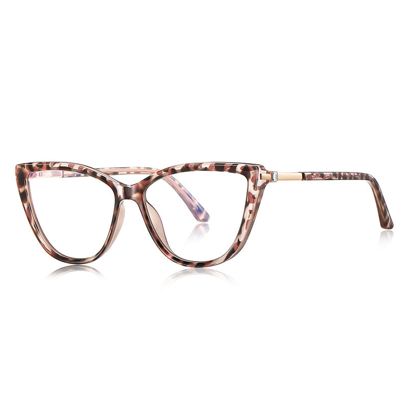 Barrel Hinge Cat Eye Blue Light Blocking Glasses in Pink Tortoiseshell & Gold
