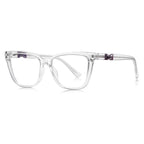 LENSVA Twisted Knot Cat Eye Blue Light Glasses in Crystal Clear