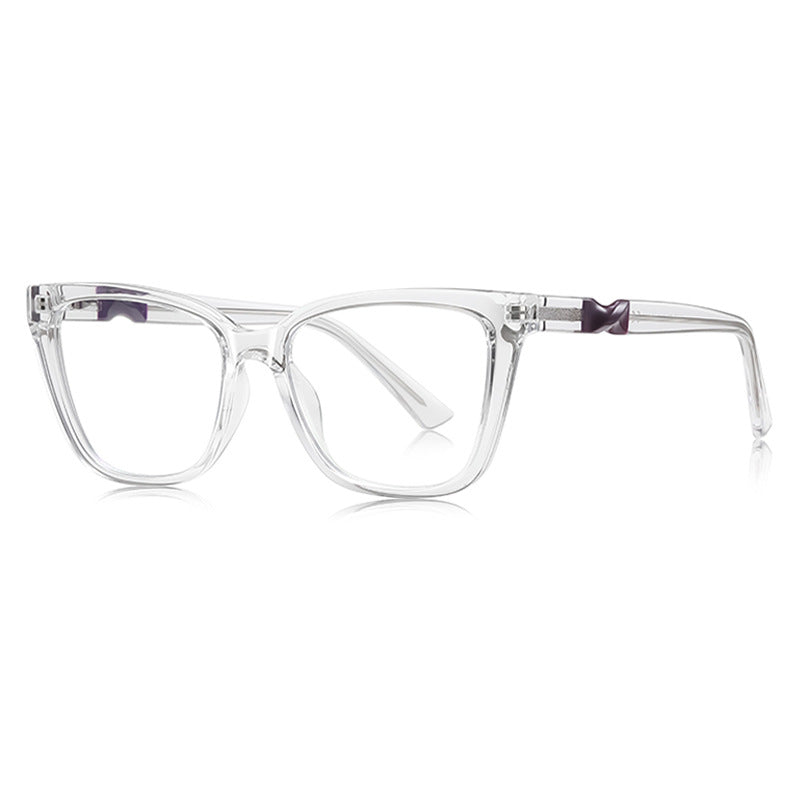 LENSVA Twisted Knot Cat Eye Blue Light Glasses in Crystal Clear