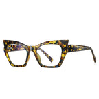 Bicolor Crystal Cat Eye Blue Light Blocking Glasses in Tortoiseshell