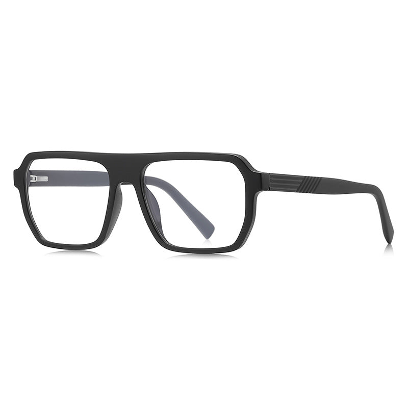 Grooved Temple Navigator Blue Light Blocking Glasses in Matte Black