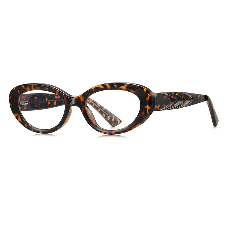 Ripple Temple Oval Blue Light Blocking Glasses in Amber Leopard Tortoiseshell