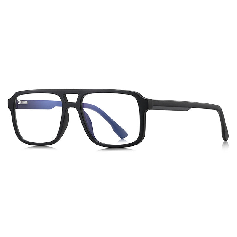 Chunky Flat Top Navigator Blue Light Blocking Glasses in Matte Black