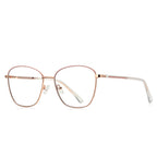 Two-Tone Brow Butterfly Spring Hinge Blue Light Blocking Glasses in Rose Gold Blush