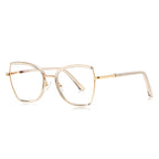 Acetate Liner Butterfly Blue Light Blocking Glasses in Gold with Champagne Nude Liner
