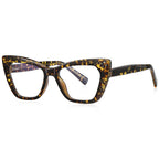 Clover Cutwork Cat Eye Blue Light Blocking Glasses in Leopard Tortoiseshell