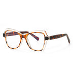 Layered Butterfly Blue Light Blocking Glasses in Amber Tortoiseshell & Clear