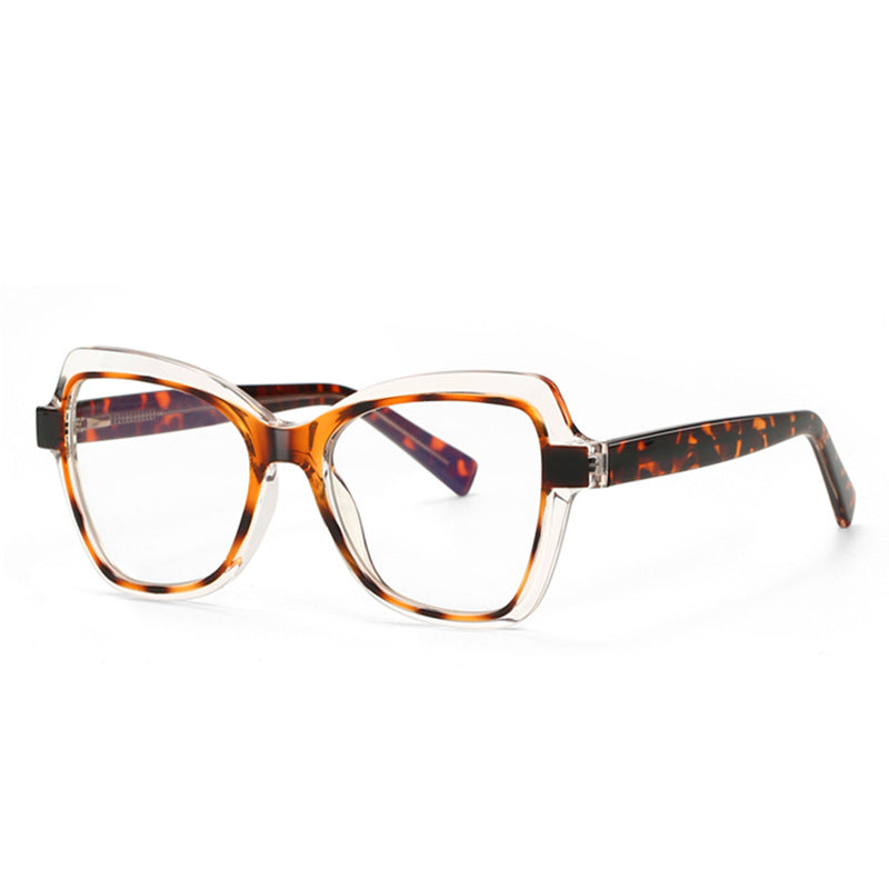 Layered Butterfly Blue Light Blocking Glasses in Amber Tortoiseshell & Clear
