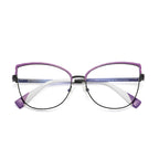 Bicolor Brow Butterfly Blue Light Blocking Glasses in Plum Purple & Lavender Pink