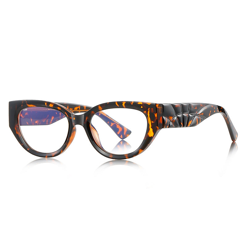 Fan Temple Cat Eye Blue Light Blocking Glasses in Wine Burgundy Red