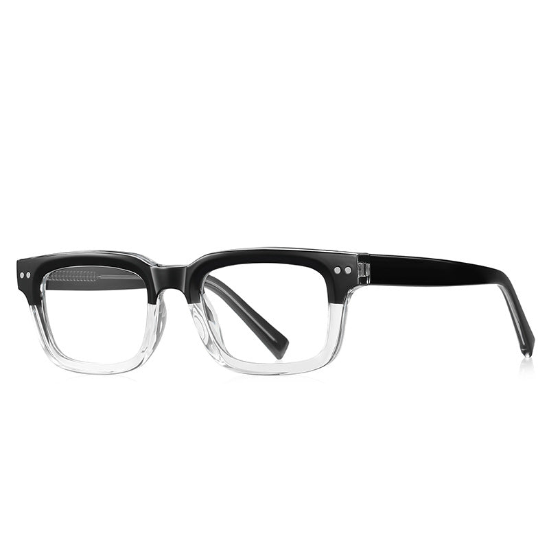 Classic Rectangle Blue Light Blocking Glasses in Two-Tone Black &amp; Tortoise