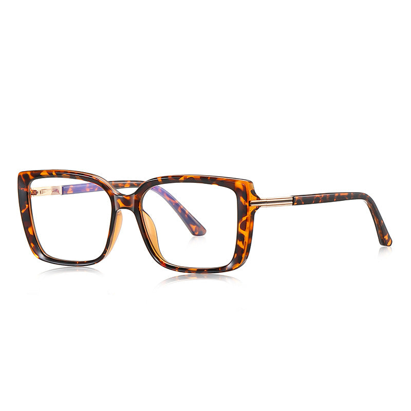 Gold Accent Square Blue Light Blocking Glasses in Tortoiseshell & Gold