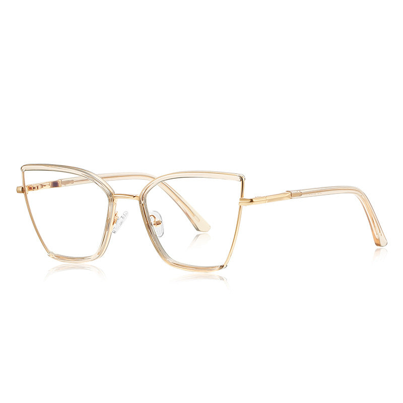 Enamel Trim Butterfly Blue Light Blocking Glasses in Gold & Champagne Nude