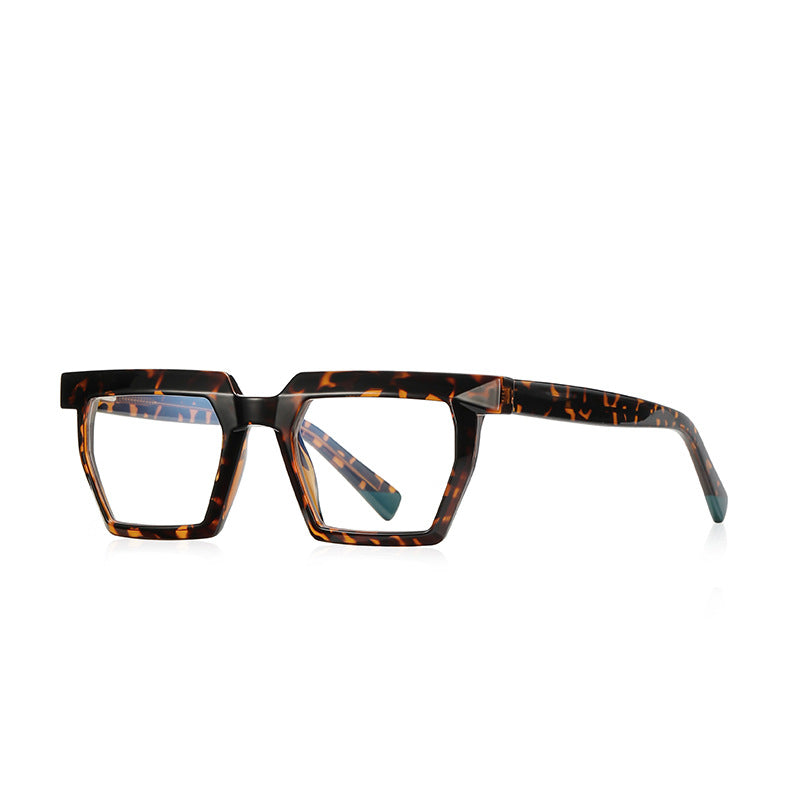Chunky Acetate Square Beveled Rim Blue Light Blocking Glasses in Tortoiseshell