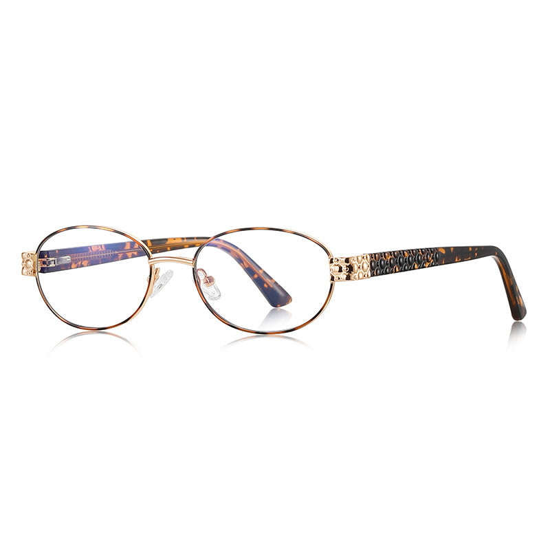 Filigree Metal Oval Blue Light Blocking Glasses in Tortoiseshell &amp; Gold