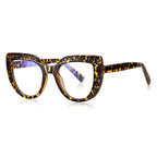 Punched Dot Cat Eye Blue Light Blocking Glasses in Amber Tortoiseshell
