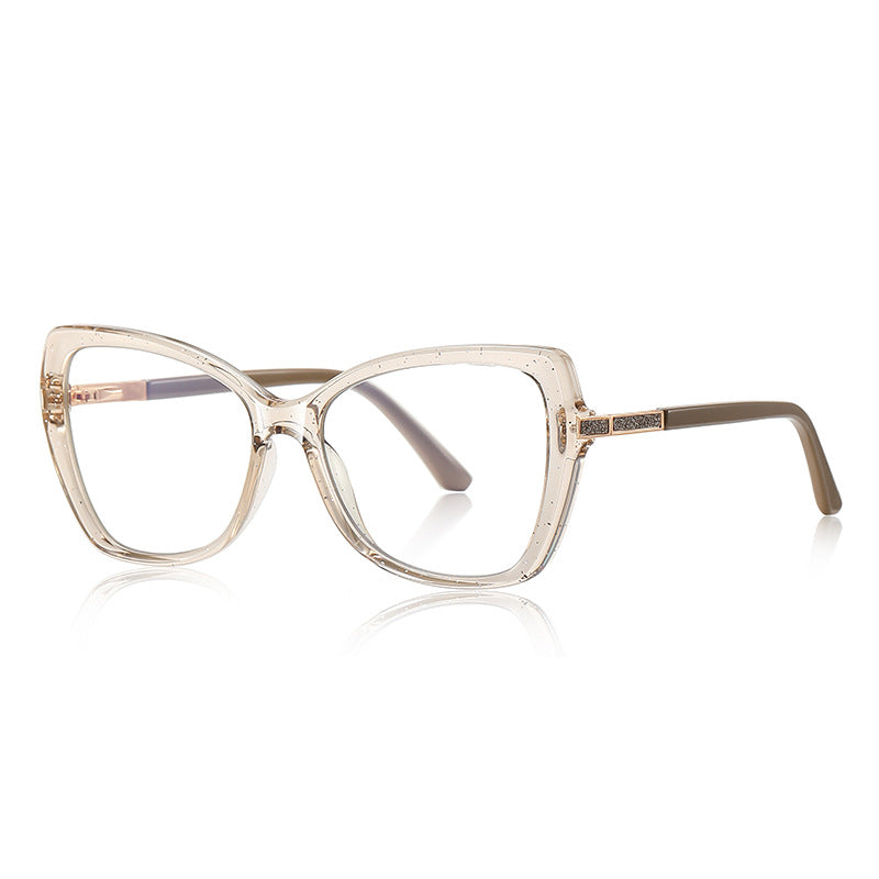 Glitter Bar Butterfly Blue Light Blocking Glasses in Sparkling Champagne Nude