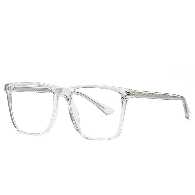 Dual Rivet Wire Core Square Blue Light Blocking Glasses in Crystal Clear