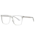 Dual Rivet Wire Core Square Blue Light Blocking Glasses in Crystal Clear