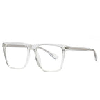 Dual Rivet Wire Core Square Blue Light Blocking Glasses in Crystal Clear