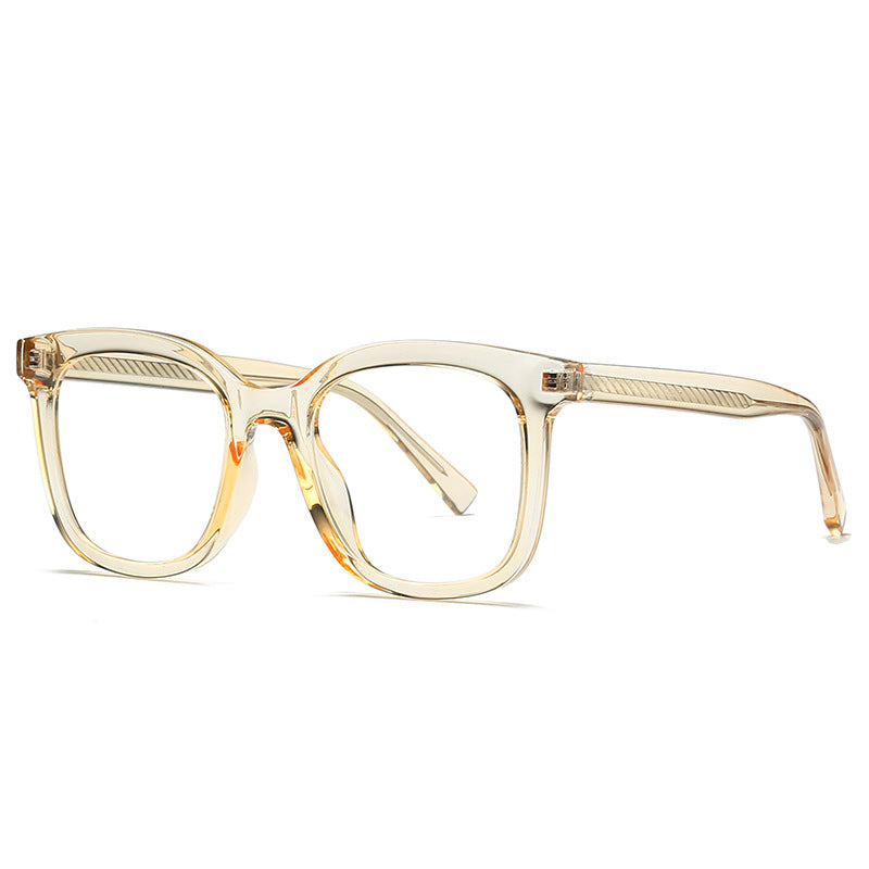 Textured Wire Core Square Blue Light Blocking Glasses in Honey Champagne