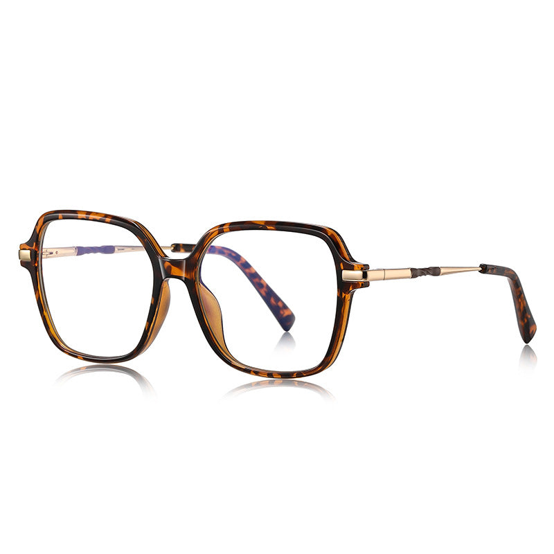 Geometric Square Blue Light Blocking Glasses in Classic Tortoiseshell